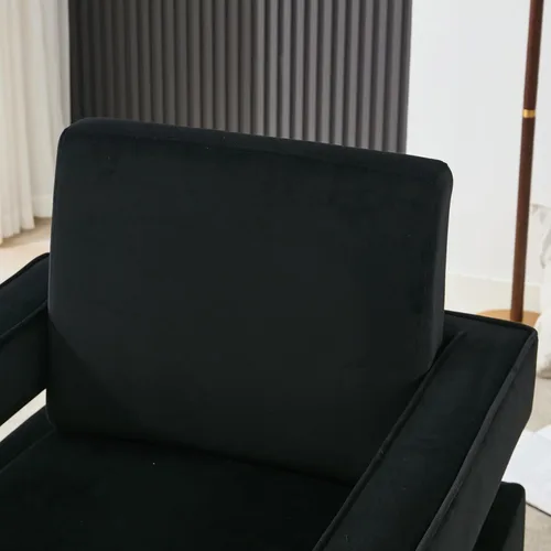 Vista 6 de Silla decorativa de terciopelo, sillón moderno con base plateada