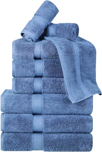 Vista 117 de BNM Toallas de Algodón Egipcio de Peso Pesado, Ideales para Baño, Ducha, Spa, Hotel, 800 GSM, Toallas Faciales/de Aseo, Toallas de Mano, Toallas