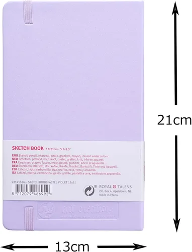 Vista 2 de Talens Art Creation T9314-132M 452175 Cuaderno de bocetos Talens Art Creation, cuaderno de dibujo, 13 x 21 cm (5.1 x 8.3 pulgadas), Violeta Pastel