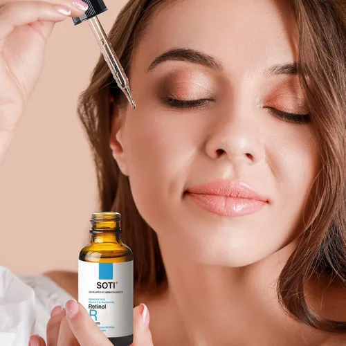 Vista 5 de Suero facial de retinol, reduce arrugas, manchas de edad, marcas postacné. Estimula el colágeno, piel firme, antienvejecimiento con ácido