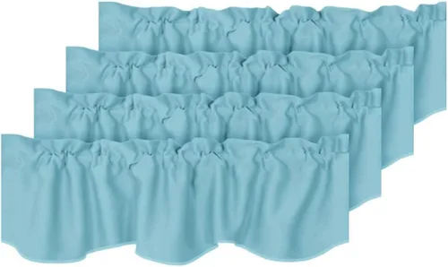Vista 30 de H.VERSAILTEX - Cenefa de cortina opaca para ventanas de cocina, sala de estar/baño, para protección de la privacidad y decoración, con bolsillo