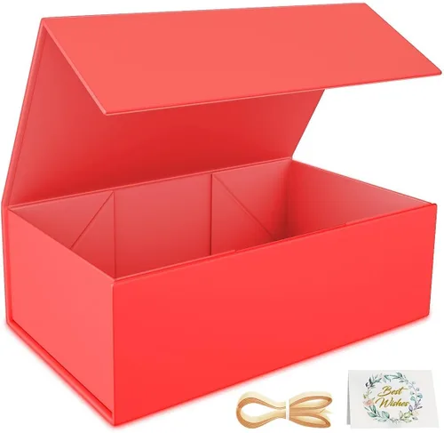 Vista 38 de RYDDOY Caja de Regalo Negra, 9.5x6x3'' Cajas de Regalo para Regalos con Tapas Cierre Magnético Rectangular Plegable para Caja de Propuesta de Negro