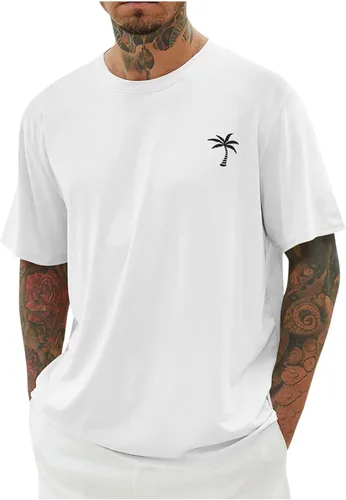 Vista 20 de Camiseta deportiva para hombre, casual, de manga corta, cuello redondo, ajuste holgado, atlética, correr, gimnasio, entrenamiento, camisetas