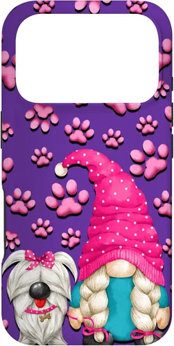 Vista 29 de iPhone 11 - Cosas de gnomo púrpura para mujer, patrón de pata rosa para perro, mamá