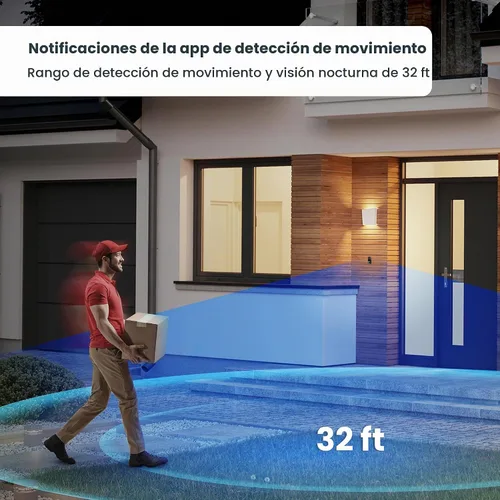 Vista 4 de Feit Electric Cámara de timbre inteligente, video HD 2K con cable, visión nocturna, detección de movimiento, audio bidireccional, compatible