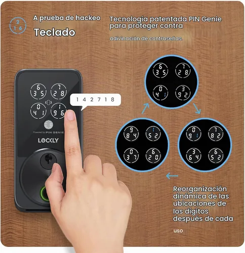 Vista 3 de Lockly Secure Pro Zeno - Cerradura inteligente con llave Apple Home Negro mate