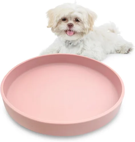 Vista 37 de Tazón de silicona poco profundo para perros, tazones de comida para gatos de 7 pulgadas, platos planos para cachorros, lindos platos para fatiga
