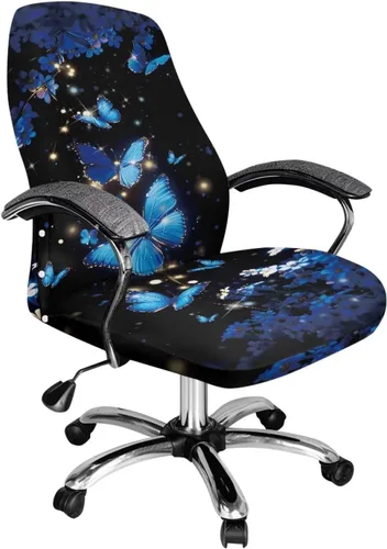 Vista 44 de Funda para silla de oficina de mármol morado, lavable, funda para silla de escritorio, fundas para silla de computadora para silla giratoria, silla