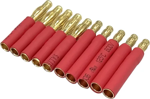 Vista 3 de 5 pares de conectores de bala de 0.138 in a conector de bala de 0.157 in Banana Gold Plug sin adaptador de cable para RC Car Boat FPV ESC Motor