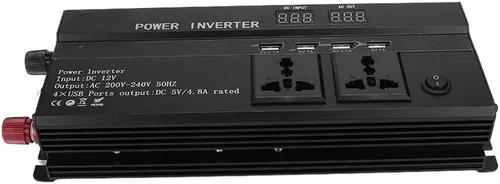 Vista 9 de Convertidor de energía 4000 W DC 12 V a CA 220 V, inversor de corriente de onda sinusoidal pantalla LCD del coche inversor de corriente de onda