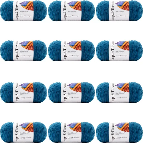 Vista 20 de MICHAELS Paquete de 12: Hilo sólido Soft Classic™ de Loops & Threads®