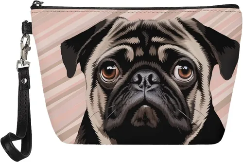 Vista 33 de Howilath Novedad Impreso Elegante Bolso Cosmético De Las Mujeres, Perros Animales Perezoso Diseño Floral Niña Trapezoide Cosméticos Bolsa De
