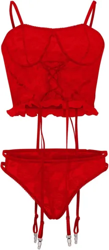 Vista 4 de Lencería sexy para mujer para sexo travieso de peluche, ropa interior con liga, body exótico, corsé para dormir