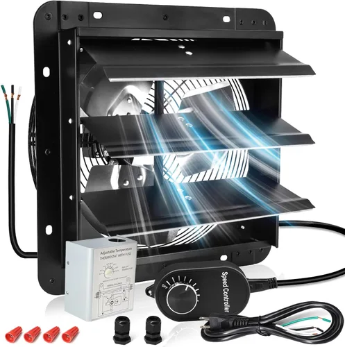 Vista 11 de Criditpid Ventilador Extractor de Pared con Persiana de 7 Pulgadas, Ventilador Extractor de Cocina con Interruptor de Encendido/Apagado para Ático