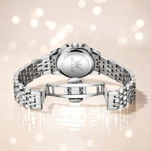 Vista 7 de OLEVS Reloj de pulsera para mujer, pequeño reloj de pulsera de acero inoxidable para mujer, reloj analógico de cuarzo para mujer