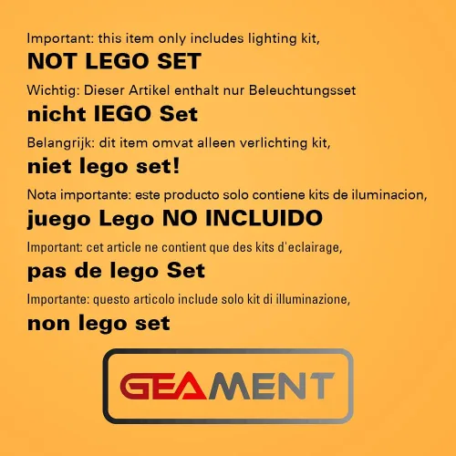 Vista 2 de GEAMENT Kit de luces LED versión mejorada para Technic Bugatti Chiron – Compatible con el modelo de construcción de autos de carreras Lego 42083