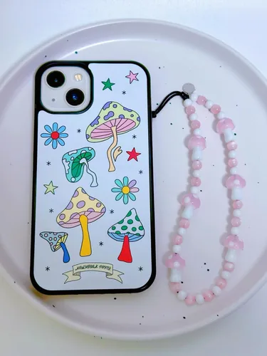 Vista 123 de Drawwind Correa con cuentas para teléfono con pulsera universal, cordón para teléfono celular lindo, pulsera de muñeca con cuentas, cadena de hilo