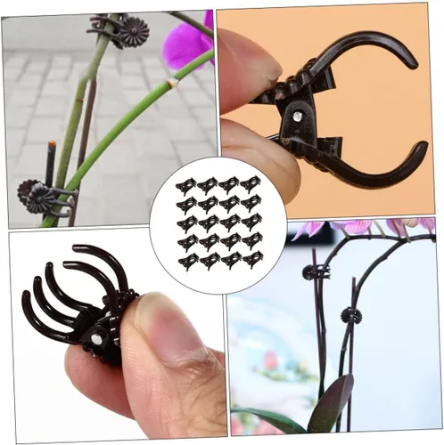 Vista 8 de 150 clips de orquídea de jardín, prácticos clips de soporte para plantas para asegurar tallos y enredaderas, protegen las orquídeas de daños por
