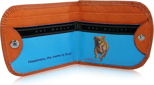 Vista 5 de Taxi Wallet® TW95-GOLDEN RETRIEVER - Cartera plegable con bolsillo frontal suave, suave, similar al cuero, compacta, tarjeta, facturas