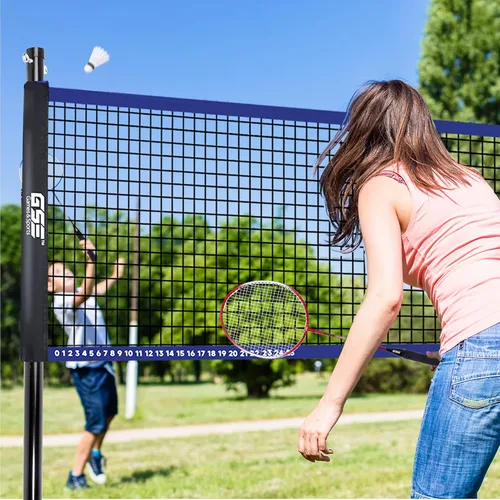 Vista 6 de GSE Games & Sports Expert Outdoor Badminton and Volleyball Combo Set, Yard Net Game Set with Ball, Pump, Boundary Line and Carry Bag for Backyard