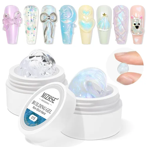 Vista 14 de MIZHSE - Gel constructor sólido para uñas, 3.53 oz, gel para esculpir 3D transparente para uñas 3.53 oz transparente
