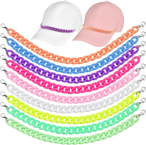 Vista 22 de Geyoga 9 unidades de cadenas para sombrero de camionero, dijes de sombrero de camionero para mujeres y hombres, decoración de billetes, cadena