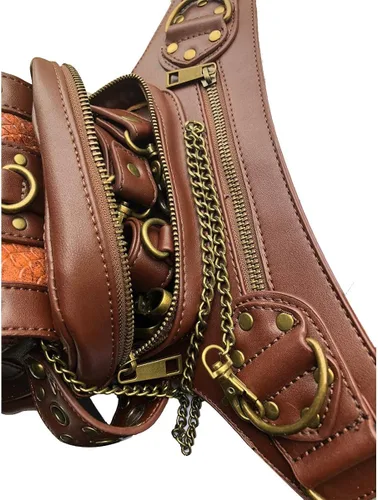 Vista 5 de Rebajas Cyber Monday Ofertas Venta Steampunk Riñonera Bolso para cintura Moda Gótico Hombro Bandolera Bandolera Muslo Pierna Capucha Bolsa de Viaje