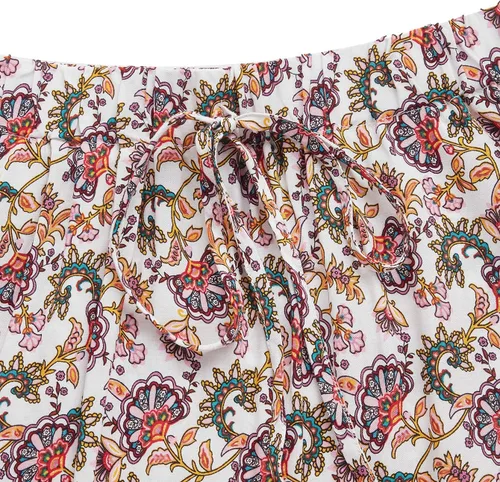 Vista 49 de Milumia Women Boho Vintage Floral Print Long Skirt Summer Tiered Maxi Skirt