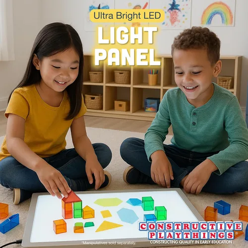 Vista 2 de Constructive Playthings CHG-73 Cp panel de luz LED ultrabrillante tipo juguete Luz LED interactiva para suministros de arte, herramientas
