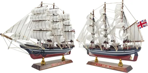 Vista 4 de SAILINGSTORY - Cortadora de naves modelo de madera Cutty Sark 1/195, réplica de 13 pulgadas de largo Detalles auténticos artesanales