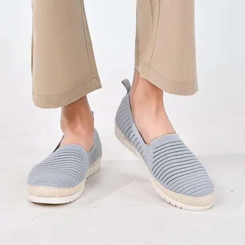 Vista 6 de Women Casual Slip on Walking Shoes Comfortable Knitted Hands Free Slip ins Sneakers with Arch Support Fashion Work Nurse Tennis Shoes