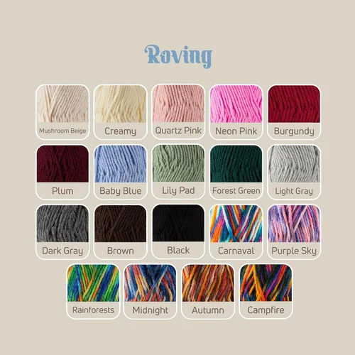 Vista 3 de Sensy Roving - Ovillo de lana multicolor, 3.5 onzas, 132 yardas, calibre 5, voluminoso (otoño)