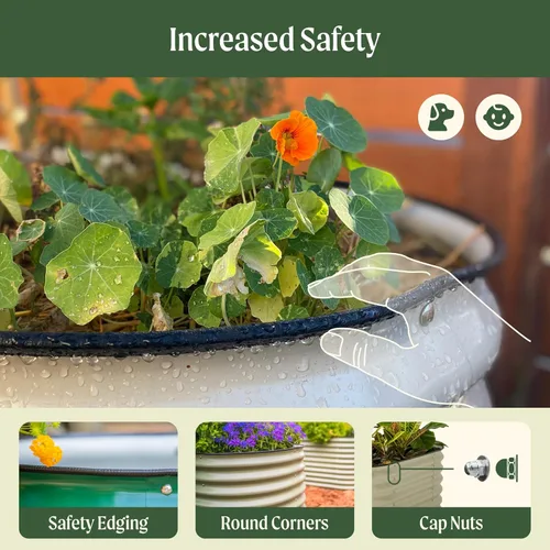 Vista 7 de Vego Garden Kits de cama de jardín elevada de 26" extra alta, caja de maceta elevada modular 4 en 1 para verduras, flores, frutas, cama de jardín