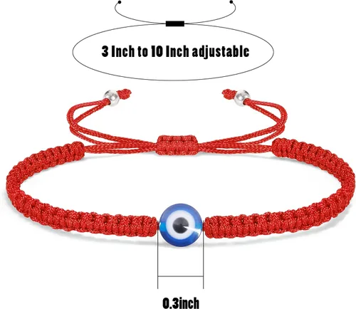 Vista 3 de VIBILIA Pulseras contra el mal de ojo para mujeres y hombres, hechas a mano, trenzadas, de buena suerte, cuerda de cuerda, hilo de amistad, cuerda