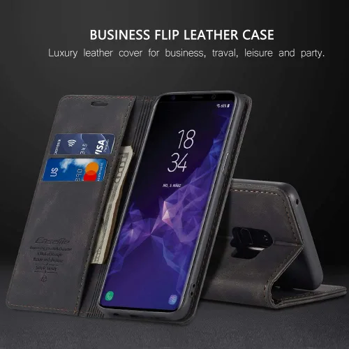 Vista 7 de Funda para Samsung Galaxy S9, Samsung Galaxy S9, funda tipo cartera, soporte magnético, funda protectora de piel retro con tapa para identificación
