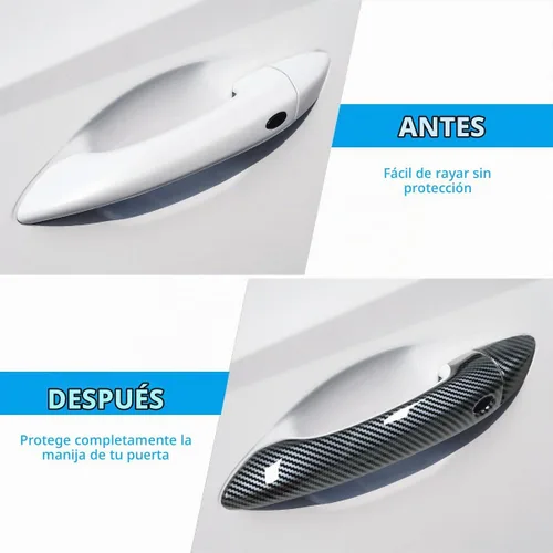Vista 4 de Cubierta para Manija de Puerta Exterior Compatible para Hyundai Tucson 2022 2023 2024 Accesorios Protector de Manija de Puerta con 2 Agujeros