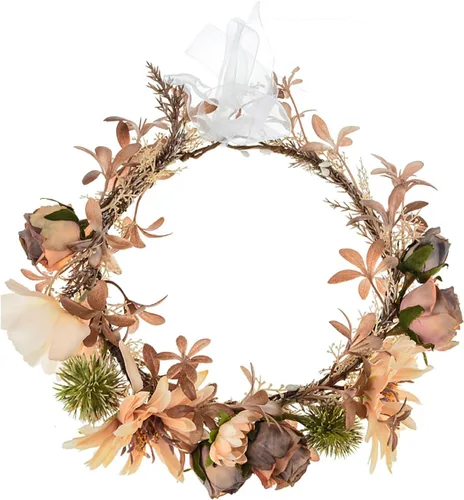 Vista 4 de DDazzling - Corona de flores artificiales, corona de flores de eucalipto, accesorio para fotos