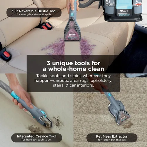 Vista 6 de Shark StainStriker - Limpiador portátil para alfombras, tapicería y alfombras de área, herramienta XL de regalo y solución de limpieza
