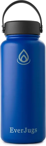 Vista 17 de Botella de agua de 22 onzas, boca ancha, botella de acero inoxidable de alta calidad con tapa de agarre, doble pared aislada al vacío, taza térmica