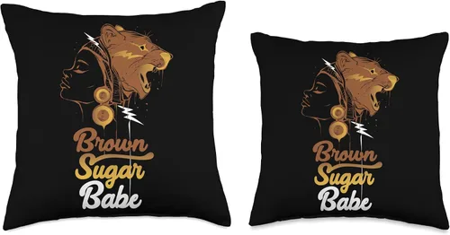 Vista 3 de Brown Sugar Babe Proud Black Women African Pride Throw Pillow