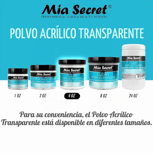 Vista 5 de Mia Secret - Polvo acrílico transparente, 4 onzas