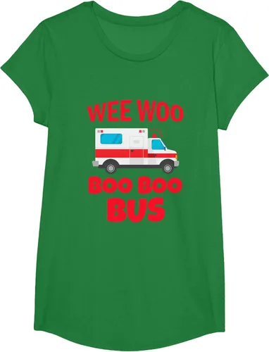 Vista 38 de Wee Woo Boo Boo Bus First Responder - Camiseta divertida de ambulancia, Negro, S