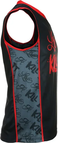 Vista 4 de 5% Nutrition Rich Piana Love It Kill It - Camiseta de baloncesto roja y negra