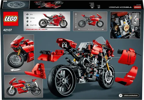 Vista 8 de LEGO 42107 Technic Ducati Panigale V4 R - Kit de construcción de modelos coleccionables con caja de cambios y suspensión de trabajo, idea de regalo