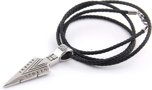 Vista 5 de BAVIPOWER Collar con colgante de cabeza de lanza de Gungnir de Odín de acero inoxidable 316L nórdico escandinavo vikingo joyería para hombre
