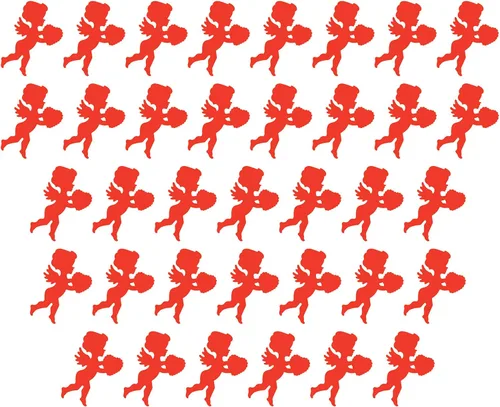 Vista 6 de Beistle Recortes de corazón rojo impreso, paquete de 48 decoraciones de papel de cartulina de doble cara para el día de San Valentín, eventos