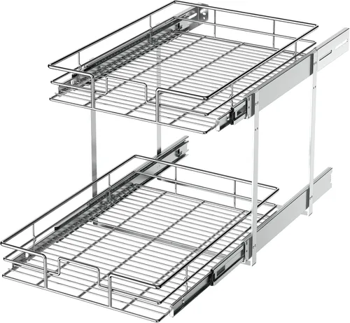 Vista 15 de LOVMOR Organizador de gabinete extraíble de 5.5 pulgadas de ancho x 21.5 pulgadas de profundidad, estantes extraíbles para armario de cocina