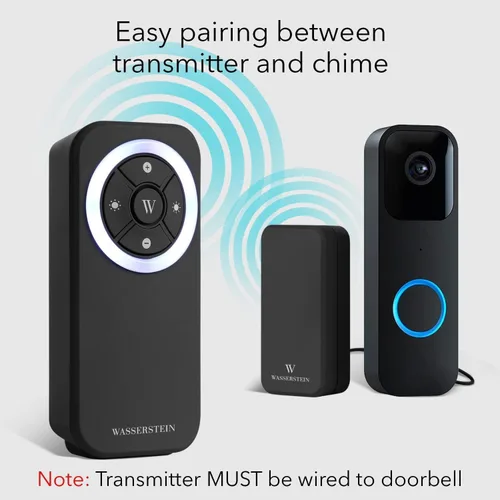 Vista 2 de Wasserstein Timbre de timbre – Compatible con el timbre Blink Video Doorbell (paquete de 1, negro)