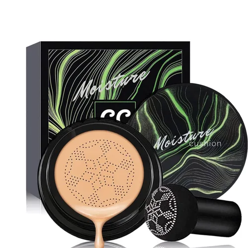 Vista 9 de Mushroom Head Air Cushion CC Cream Nature Foundation, crema BB hidratante, corrector mate de larga duración, base de maquillaje brillante