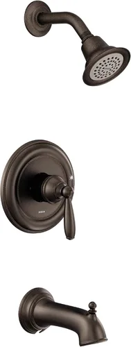 Vista 4 de Moen UT2153EPBN Brantford M-CORE Serie 2 - Kit de molduras para bañera y ducha con 1 mango, requiere válvula, níquel cepillado